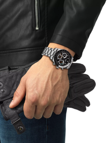Simulation of the watch Tissot PR516 Mechanical Chronograph on a wrist