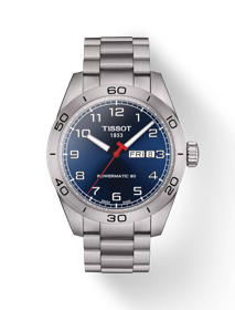 Front view of the watch Tissot PRS 516 Powermatic 80 with shadow