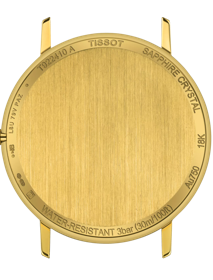 Back view of the watch case Tissot Goldrun Sapphire 18K Gold
