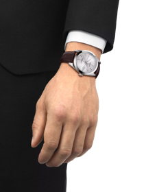 Simulation of the watch Tissot ジェントルマン オートマティック パワーマティック80 シリシウム on a wrist