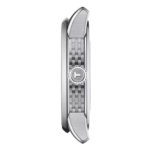Profile view of the watch case Tissot Luxury Powermatic 80