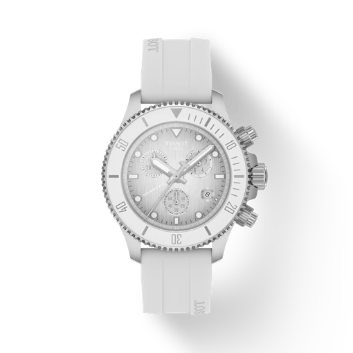 TISSOT シースター 1000 クォーツ クロノグラフ 38mm の正面図・影あり