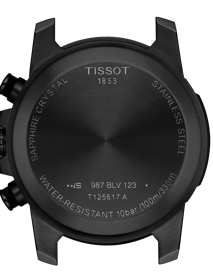 Back view of the watch case Tissot Supersport Chrono Basketball Edition