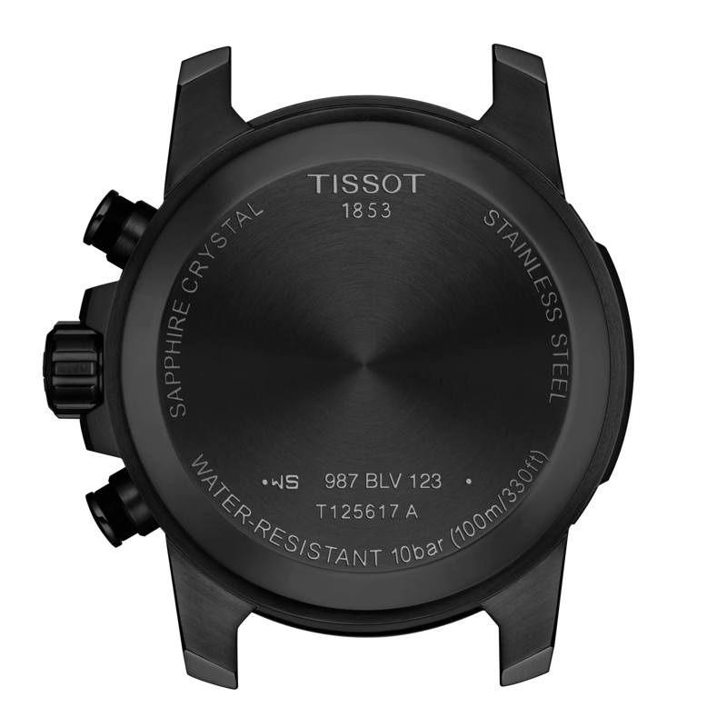 Back view of the watch case Tissot Supersport 計時籃球款