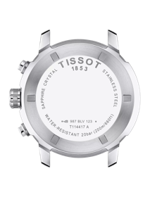 Back view of the watch case Tissot PRC 200 Chronograph