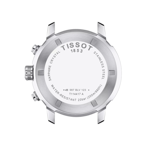 Back view of the watch case Tissot PRC 200 Chronograph