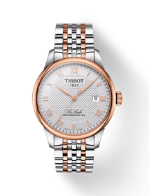 Front view of the watch Tissot Le Locle Powermatic 80 with shadow