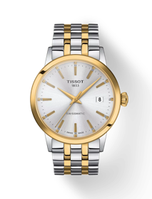 Front view of the watch Tissot Classic Dream Swissmatic with shadow