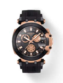 Front view of the watch Tissot T-Race Chronograph with shadow