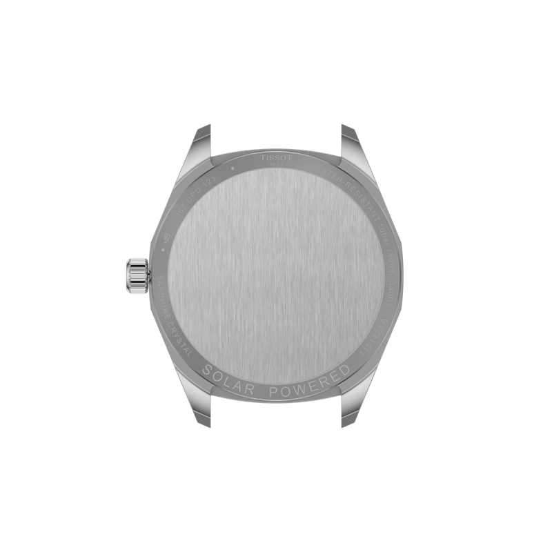 Back view of the watch case Tissot PRC 100 Solar Quartz 39mm