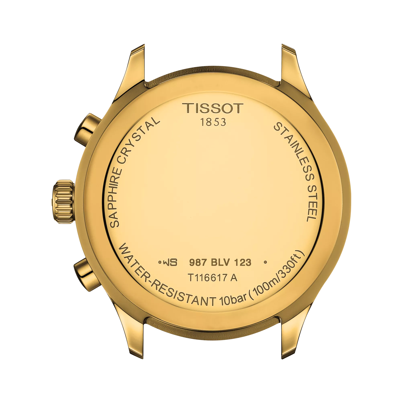 Back view of the watch case Tissot Chrono XL Classic