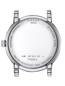 Back view of the watch case Tissot Carson Premium Lady Moonphase