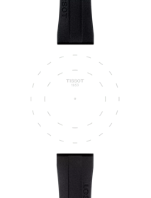 Focus on the lugs of Tissot Official Black Rubber Strap 20 mm