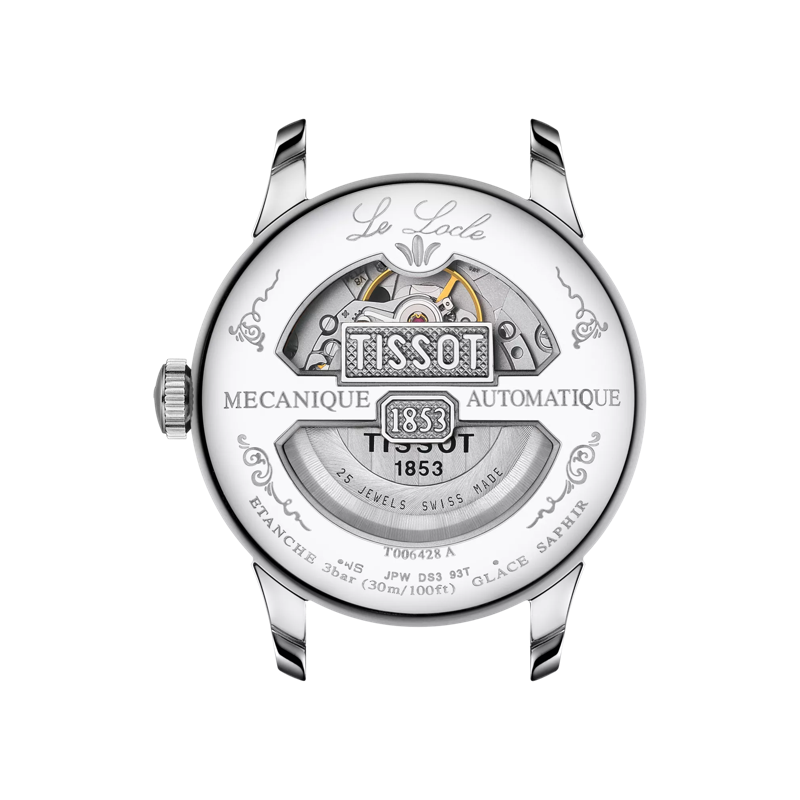 Vue arrière du boîtier de la montre Tissot Le Locle Automatique Petite Seconde