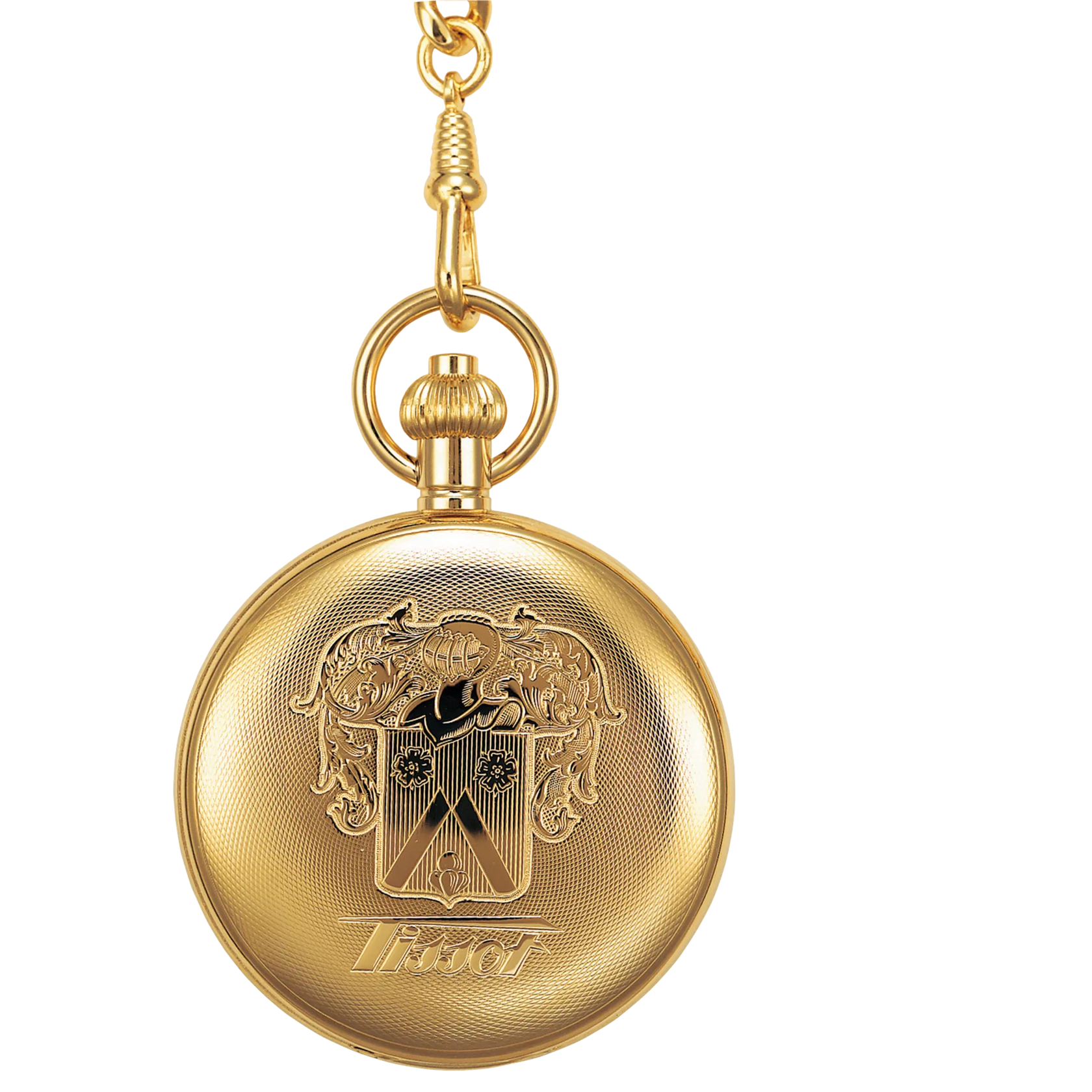 Vue de face de la montre Tissot Savonnette Mechanical avec ouvert