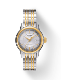Front view of the watch Tissot Carson Automatic Lady with shadow