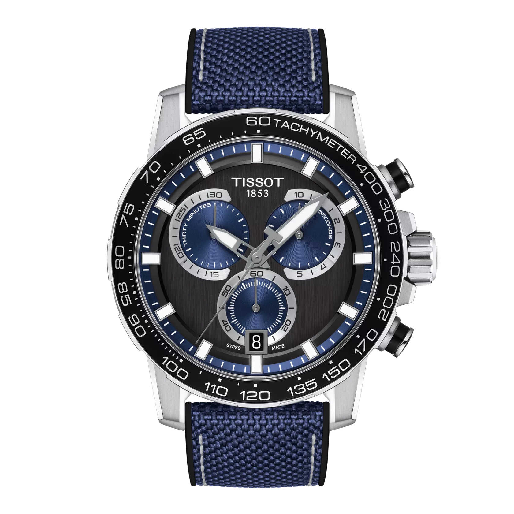 Front view of the watch Tissot Supersport Chrono