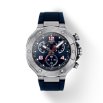 Front view of the watch Tissot T-Race MotoGP™ Chronograph 2024 Limited Edition with shadow