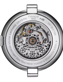 Back view of the watch case Tissot Bellissima 系列自動款