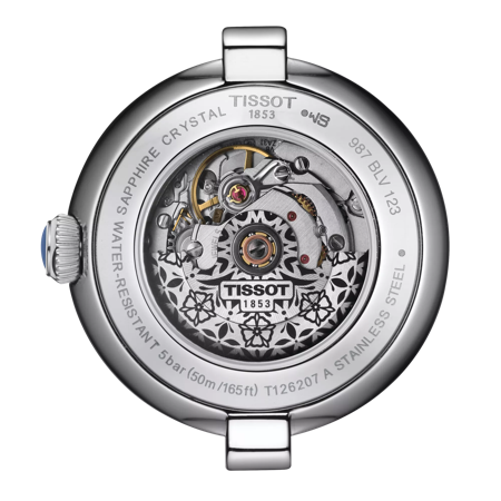 Back view of the watch case Tissot Bellissima automatic