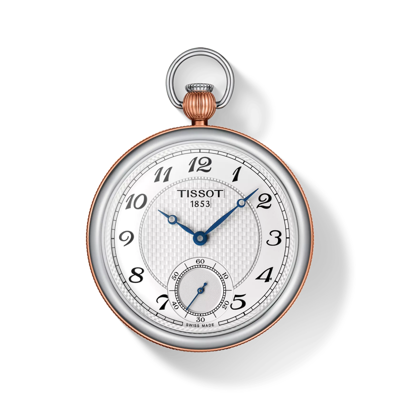 มุมมองด้านหน้าของนาฬิกา Tissot Bridgeport Lepine Mechanical พร้อมเงา