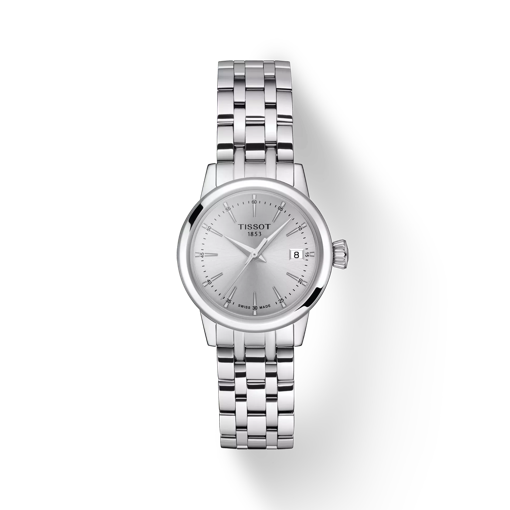 Vue de face de la montre Tissot Classic Dream Lady avec ombre
