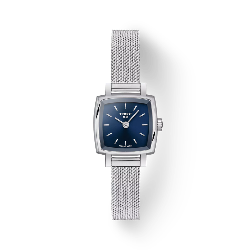 Front view of the watch 티쏘 러블리 스퀘어 with shadow