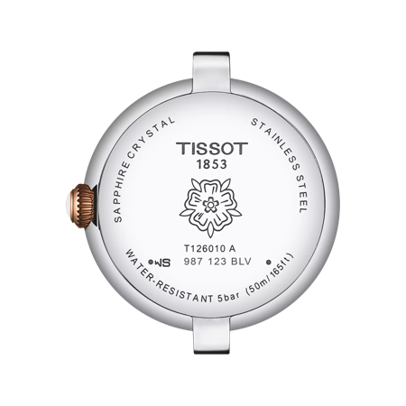 Back view of the watch case Tissot Bellissima Small Lady