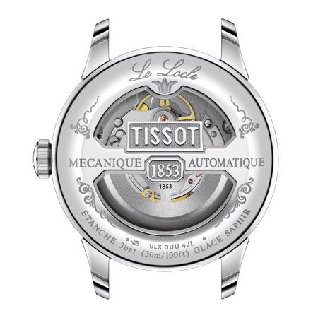 Back view of the watch case Tissot Le Locle Powermatic 80 20th Anniversary
