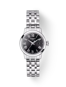 Front view of the watch Tissot Classic Dream Lady with shadow
