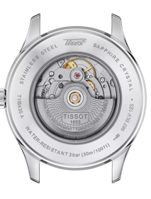Vista posterior de la caja del reloj Tissot Heritage Visodate Powermatic 80