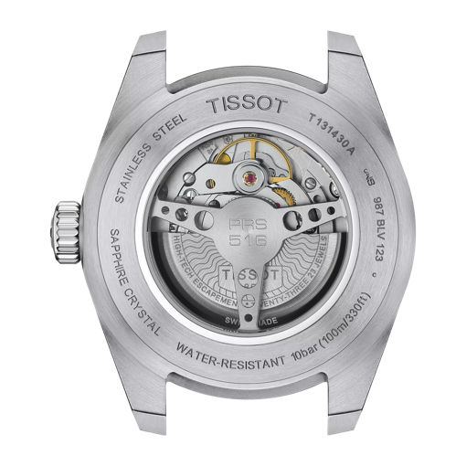 Back view of the watch case Tissot PRS 516 Powermatic 80