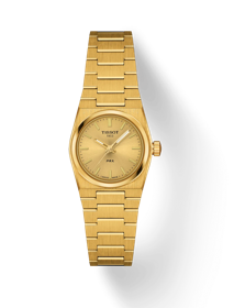Front view of the watch Tissot PRX Quartz 25mm with shadow