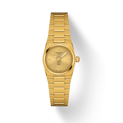 Front view of the watch Tissot PRX Quartz 25mm with shadow