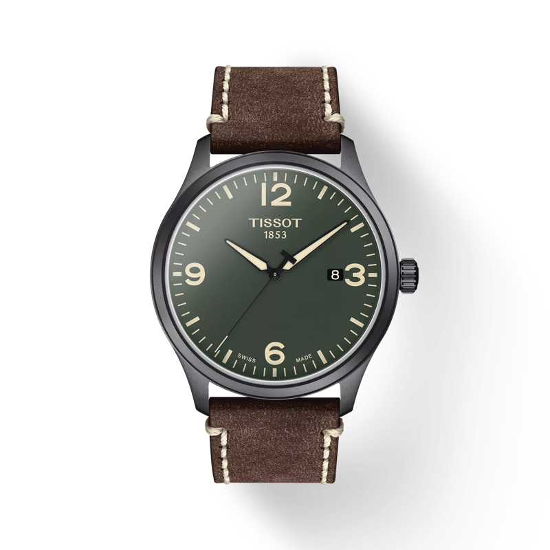 Front view of the watch Tissot Gent XL with shadow