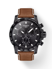 Front view of the watch Tissot Supersport Chrono with shadow