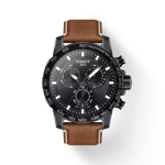 Front view of the watch Tissot Supersport Chrono with shadow