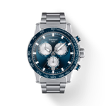 Front view of the watch Tissot Supersport Chrono with shadow