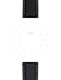 Focus on the lugs of Tissot αυθεντικό καφέ δερμάτινο λουράκι πτερύγια 21 mm