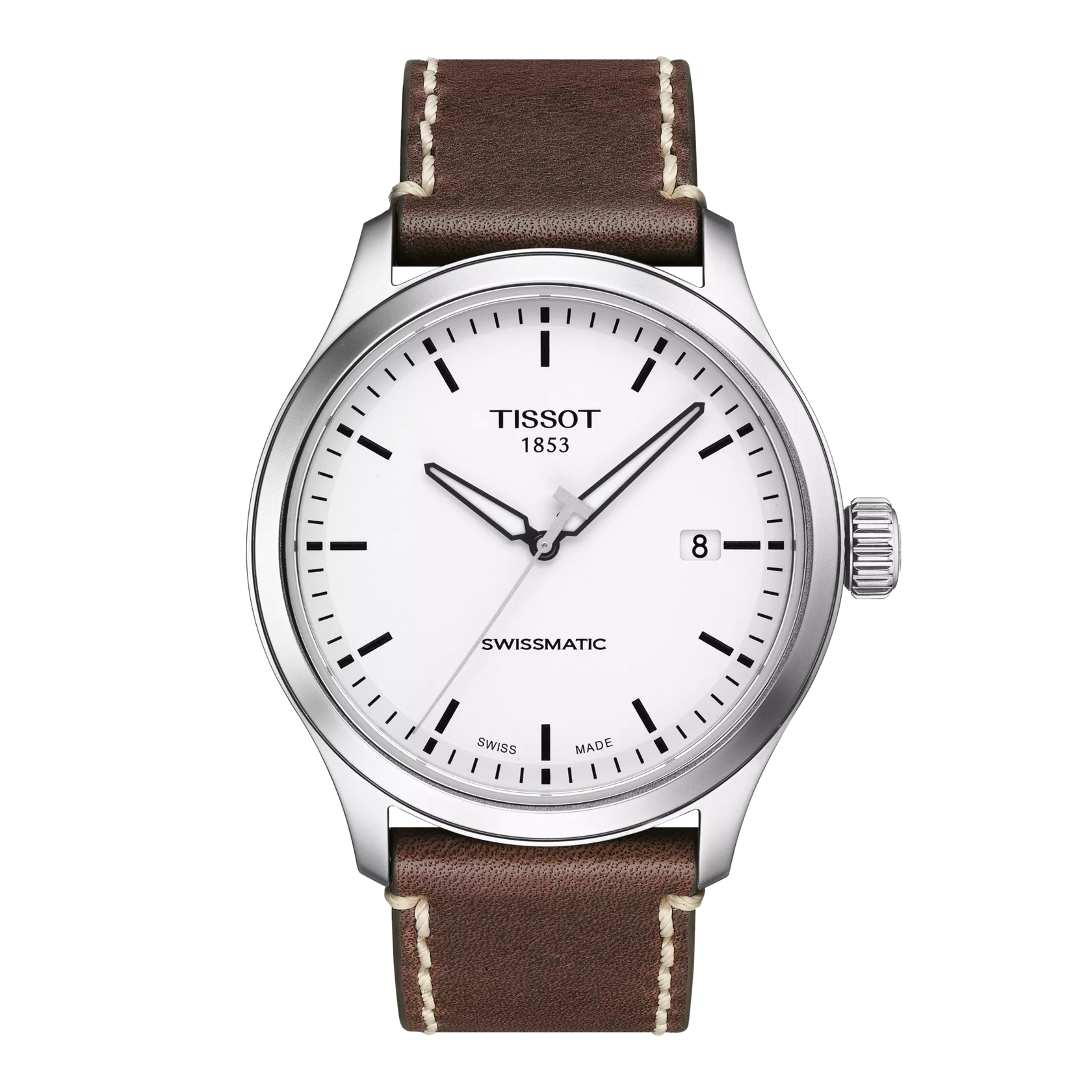 Front view of the watch Tissot Gent XL Swissmatic