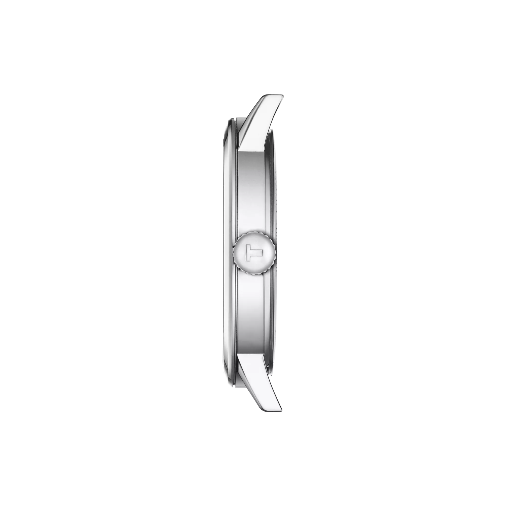 Profile view of the watch case Tissot Classic Dream