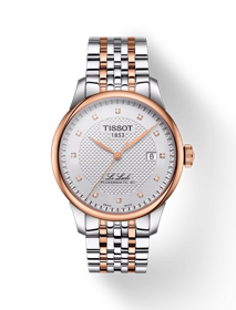 Front view of the watch Tissot Le Locle Powermatic 80 with shadow