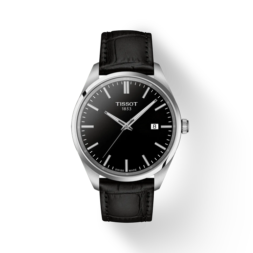 Front view of the watch Tissot PR 100 Quartz 40mm with shadow