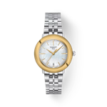 Front view of the watch Tissot Glendora 18K Gold bezel with shadow