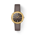 Front view of the watch Tissot Glendora 18K Gold bezel with shadow