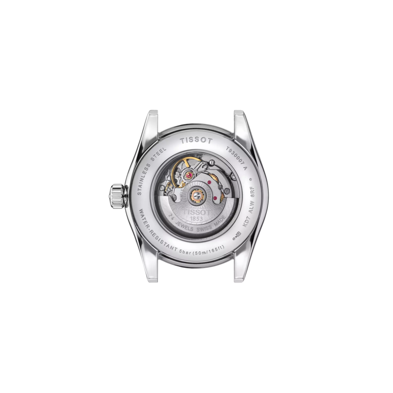 Back view of the watch case Tissot T-My Lady Automatic 18K Gold bezel