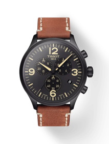 Front view of the watch Tissot Chrono XL with shadow