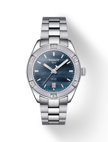 Front view of the watch 티쏘 PR 100 스포츠 시크 with shadow