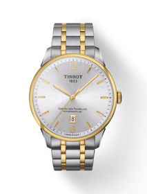Vue de face de la montre Tissot Chemin des Tourelles Powermatic 80 avec ombre