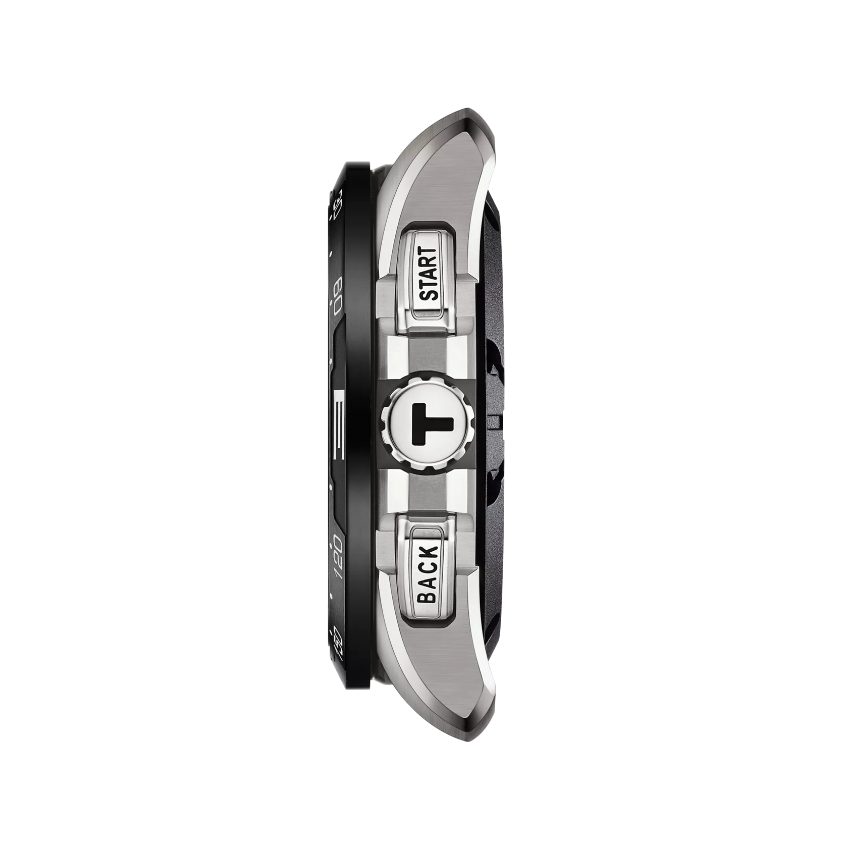 Profile view of the watch case Tissot T-Touch Connect Solar